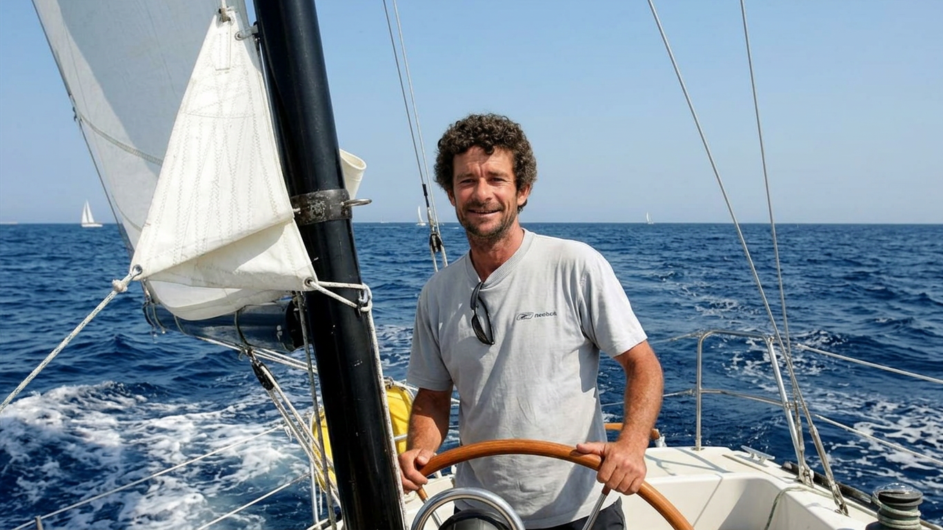 Christophe Auguin sur son voilier