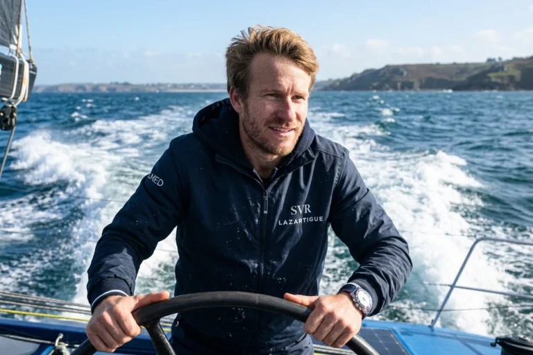 Francois Gabart sur un voilier