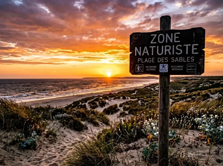 panneau zone naturiste plage vendée Sables dOlonne