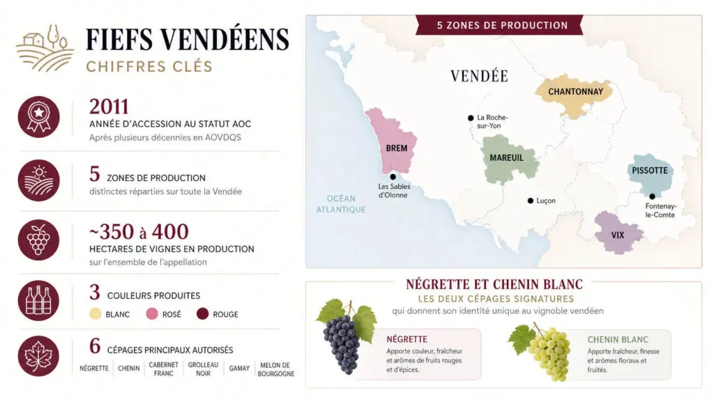 Chiffres clés du vignoble Fiefs Vendéens AOC Vendée