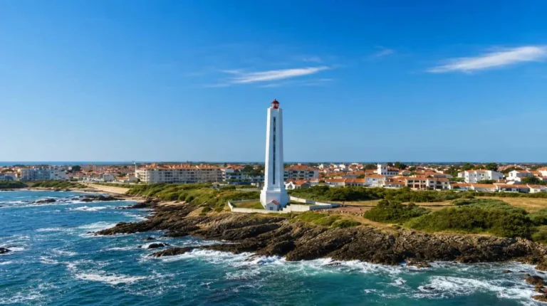 Le phare de lArmandèche aux Sables-dOlonne face à locéan Atlantique (1)