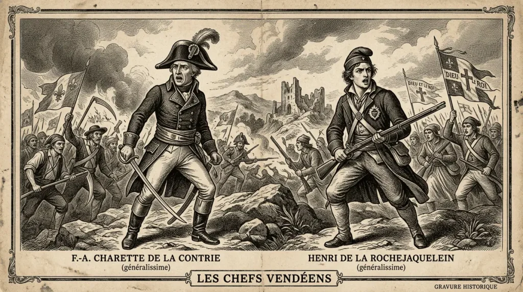 chefs vendéens Charette La Rochejaquelein guerre de Vendée figures historiques