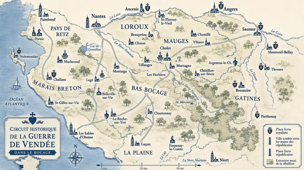 circuit touristique guerre de Vendée bocage vendéen itinéraire historique