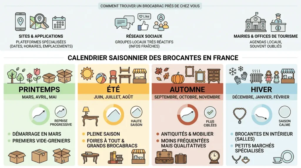Calendrier saisonnier du brocabrac et des brocantes en France